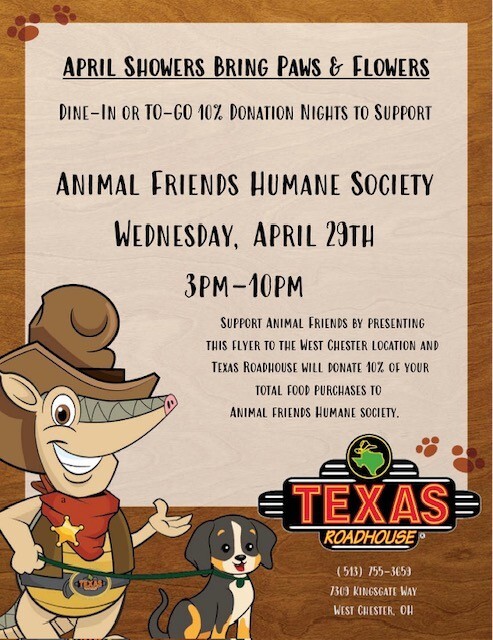 AFHS Dine to Donate Flyer